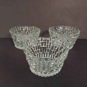 Vintage Scandi Finnish Design Icicle Glass Bowls - Set of 3